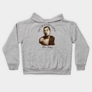 Billie Holiday Portrait Kids Hoodie